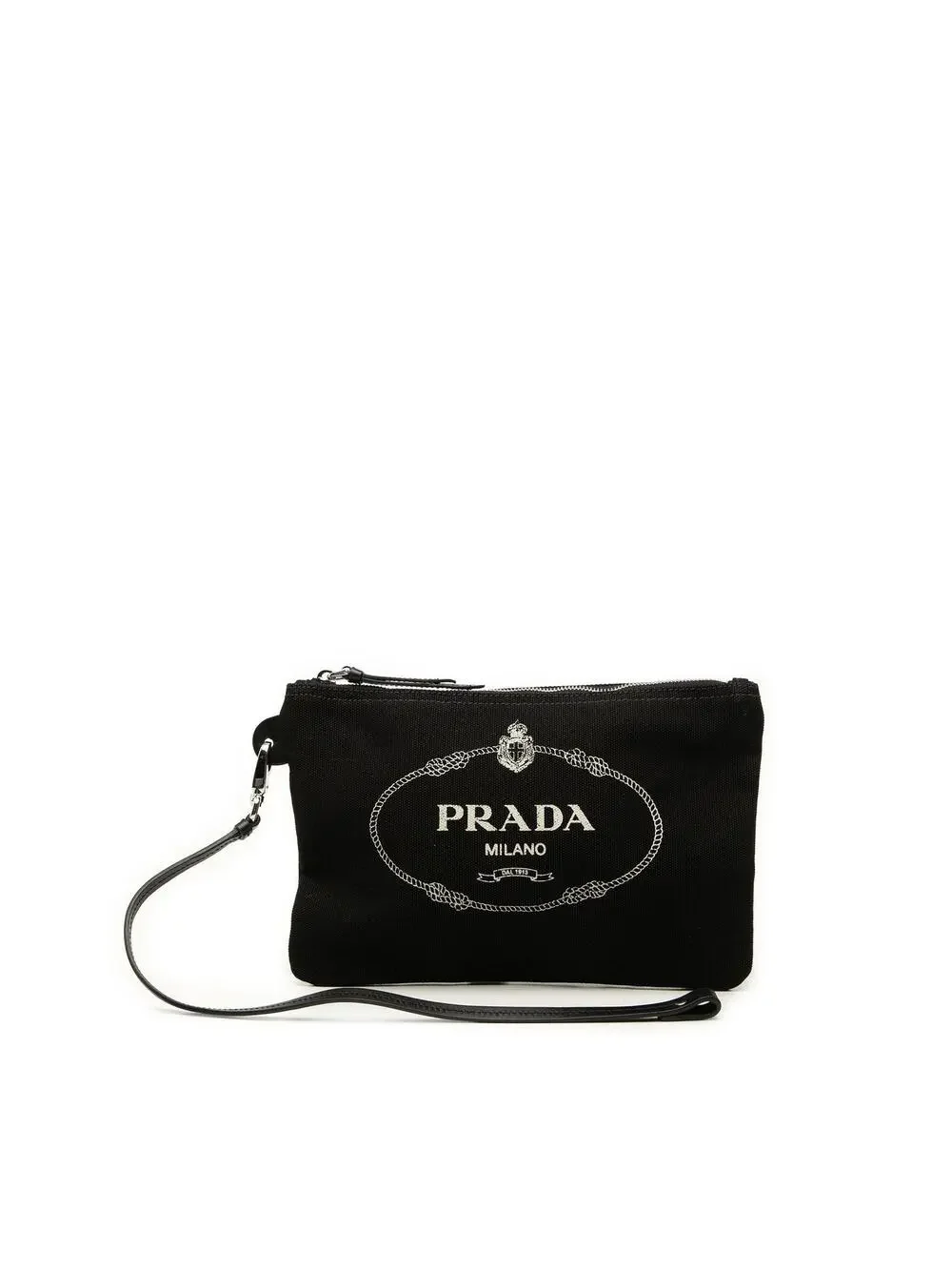Prada Canvas Canapa Logo Wristlet Pouch #360455P31B
